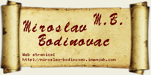 Miroslav Bodinovac vizit kartica